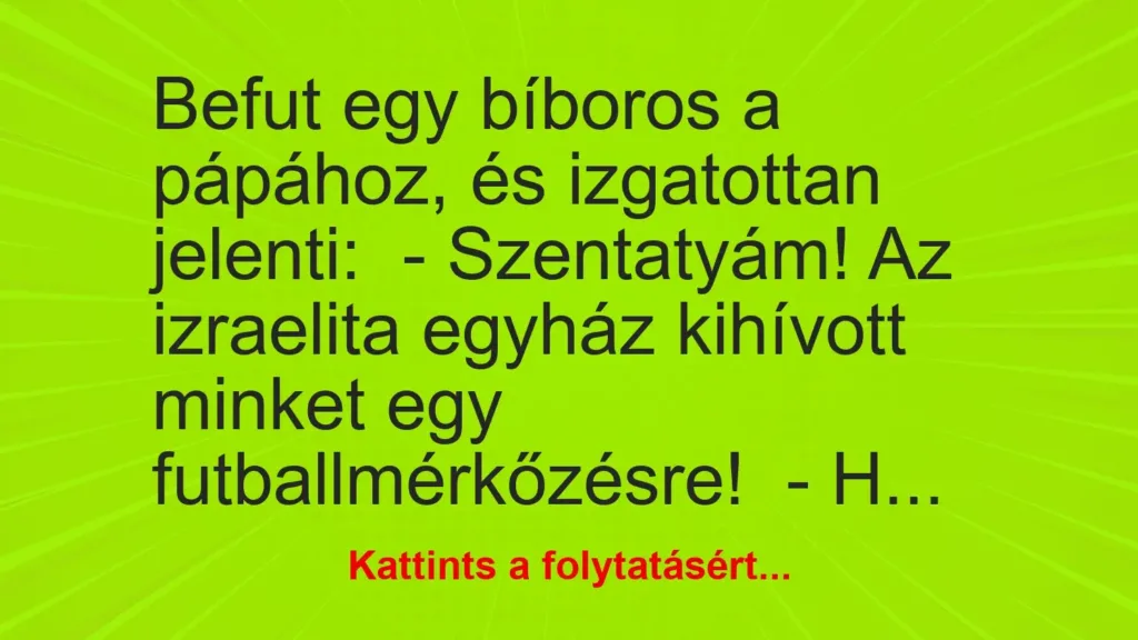 vicc befut egy biboros a papahoz